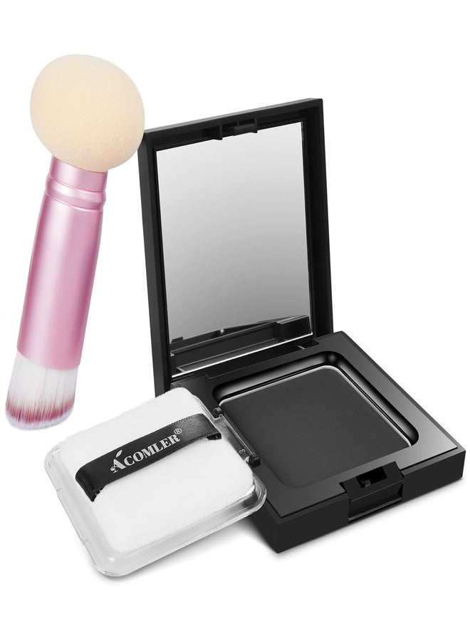 أكوملير صبغة شعر أكوملر لتغطية جذور الشعر، تغطية فورية لجذور الشعر، بودرة سوداء لخط الشعر، ألياف لتغطية الشعر الرمادي، بودرة شعر للنساء والرجال، تتضمن فرشاة مكياج (أسود، 0.42 أونصة) - Image 1