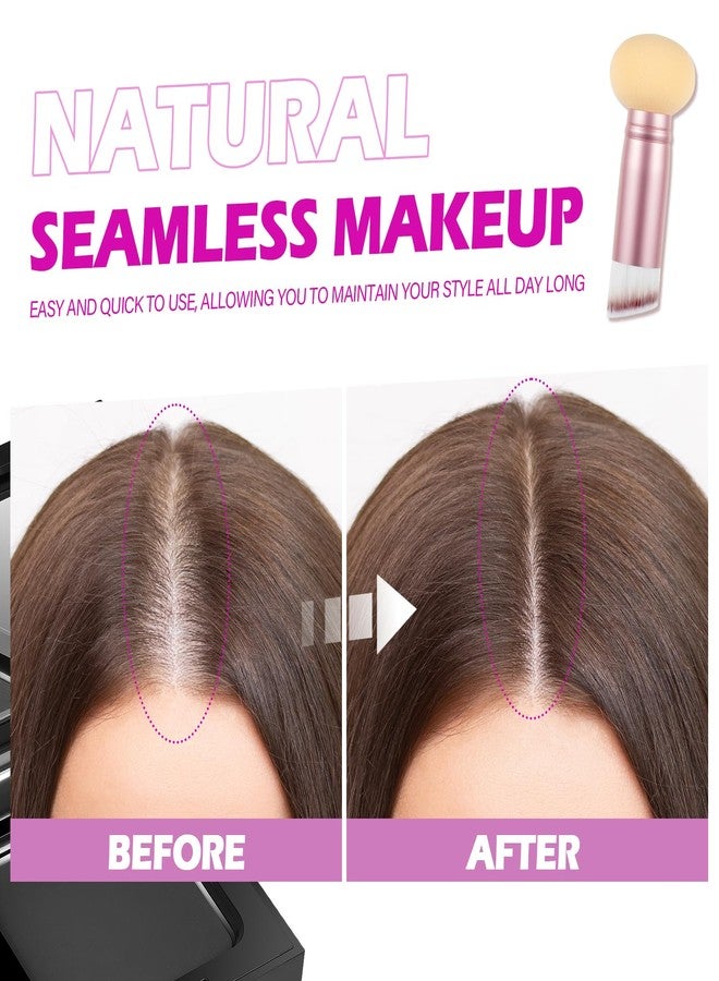 أكوملير صبغة شعر أكوملر لتغطية جذور الشعر، تغطية فورية لجذور الشعر، بودرة سوداء لخط الشعر، ألياف لتغطية الشعر الرمادي، بودرة شعر للنساء والرجال، تتضمن فرشاة مكياج (أسود، 0.42 أونصة) - Image 3