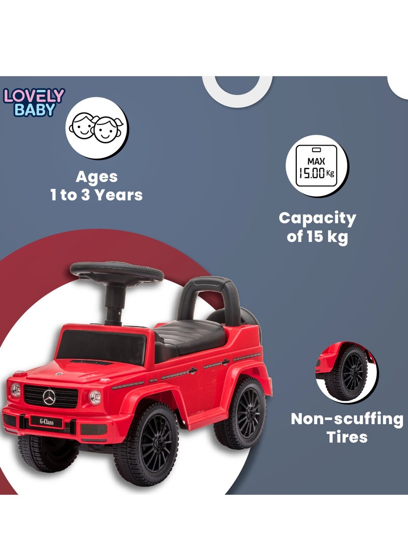 Mercedes-Benz Lovely Baby Mercedes-Benz Push Car for Kids LB 652, Non-Scuffing Tires, Musical Steering, Children Gift for Age 1-3 Years - Red  - Image 4