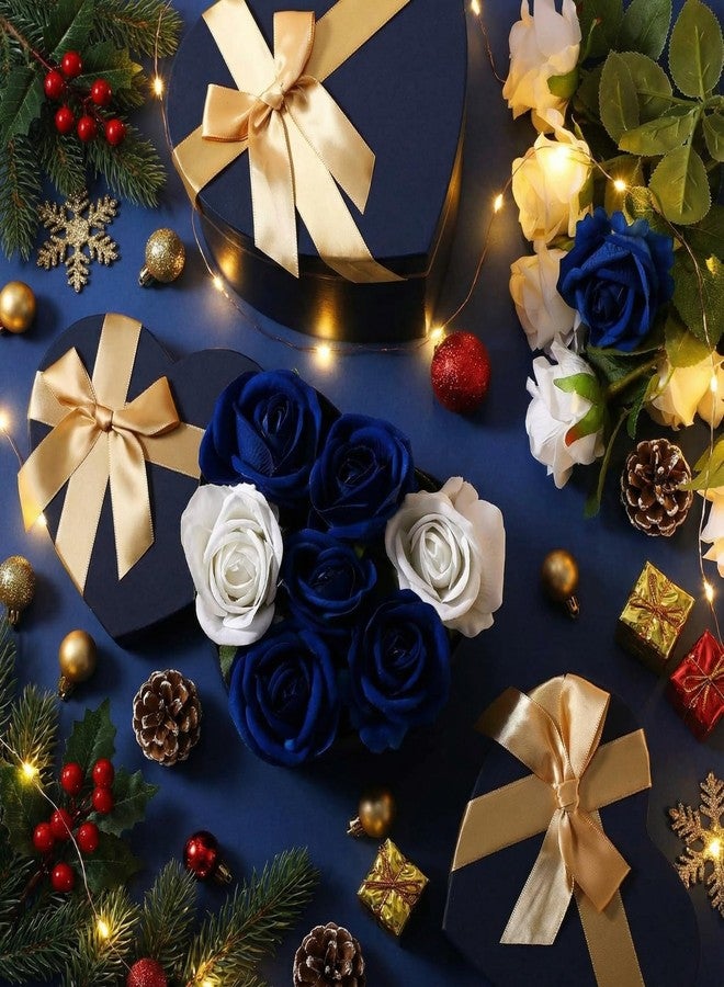 Resurhang 4 Pcs Navy Blue Heart Shaped Gift Box with Lid for Flower Arrangement Large Present Gift Box for Father Day Wedding Birthday Anniversary Party (Classic - Image 5