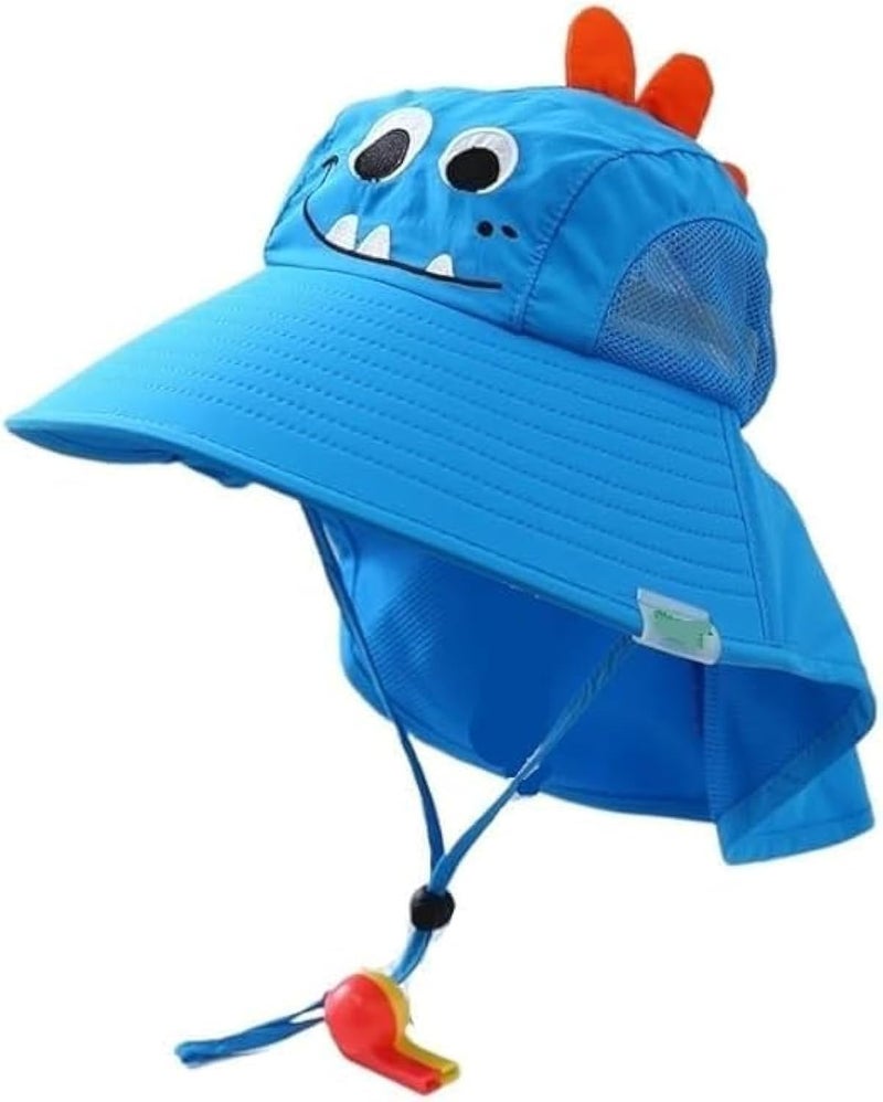 Lonimia Kids Sun Hat UPF 50+ - Dinosaur Blue Mesh Bucket Hat for Boys and  Girls - Image 1