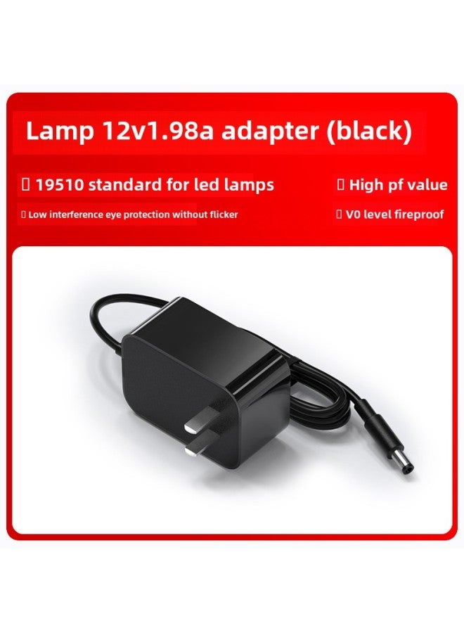 24V1A Lamp Special Table Lamp Eye Protection Lamp Cosmetic Mirror Accessories 3C Certification LED Controller Power Adapter-Color:12v1.98a Lamps, Standard 3c Certification, Black-Specifications:DC Head 3.5*1.35  - Image 1