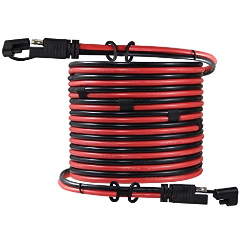 SPARKING SAE Extension Cable 12AWG - 15FT SAE to SAE Extension Cord, SAE Power Automotive Extension Cable, SAE Connector 2Pin Quick Disconnect Wire Harness for Trolling Motor RV Battery Motorcycle Cars Tractor - Image 1