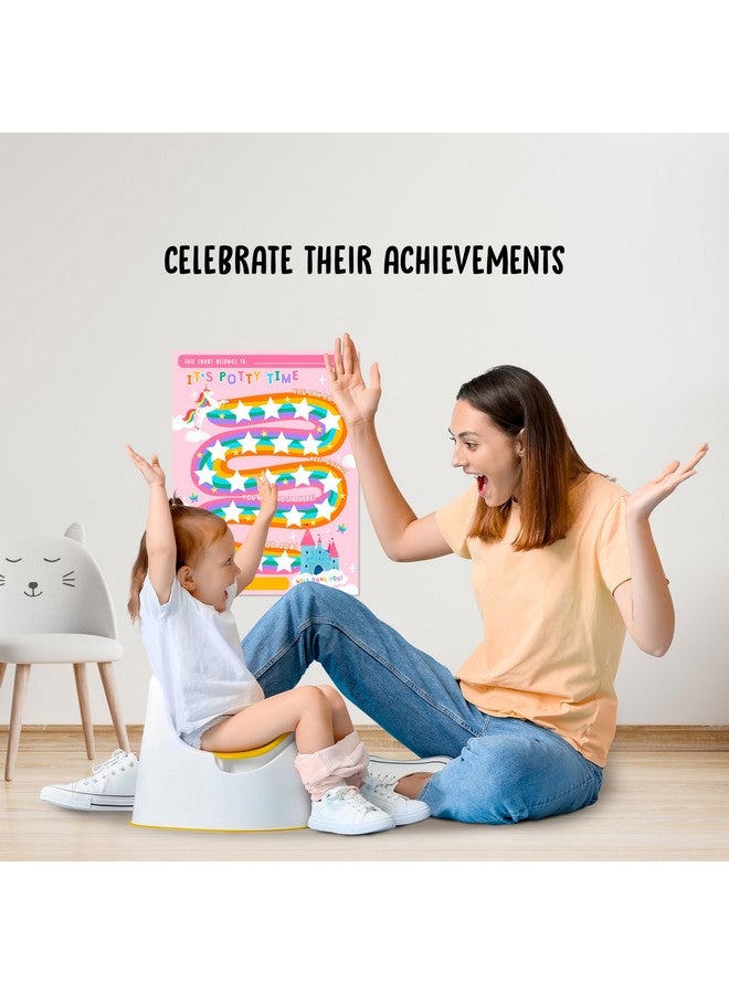 Central 23 Potty Training Reward Chart for Kids - Unicorns & Castles x 10 pcs - Potty Training Chart for Girls - Routine Calendar - Sticker Board - Train to Poop - Toddler Schedule Chart by Central 23 - Image 3