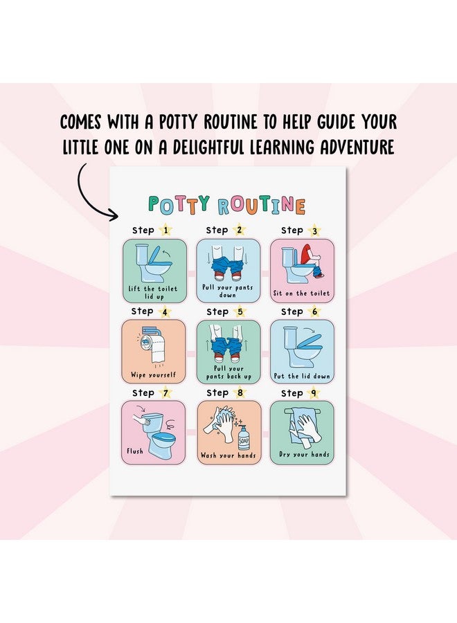 Central 23 Potty Training Reward Chart for Kids - Unicorns & Castles x 10 pcs - Potty Training Chart for Girls - Routine Calendar - Sticker Board - Train to Poop - Toddler Schedule Chart by Central 23 - Image 2
