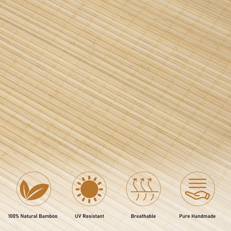SEEYE Cordless Bamboo Roman Shades, Blackout Natural Bamboo Blinds for Indoor Windows, Roll Up Blind Privacy Shade for Home, Office, Door, UV Resistant & Easy to Install, 20" W x 64" H, Natural - Image 4