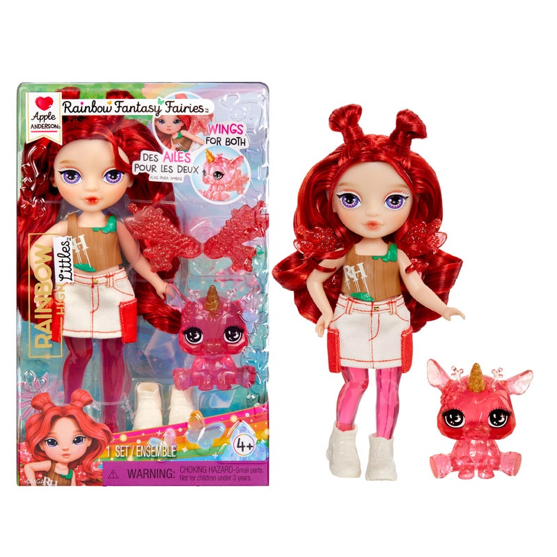 Rainbow High Littles Rainbow Fantasy Fairies Pet Apple Red 55 Posable Small Doll Fantasy Deer Pet with Interchangeable Fairy Wings Kids Gift 4 - Image 2