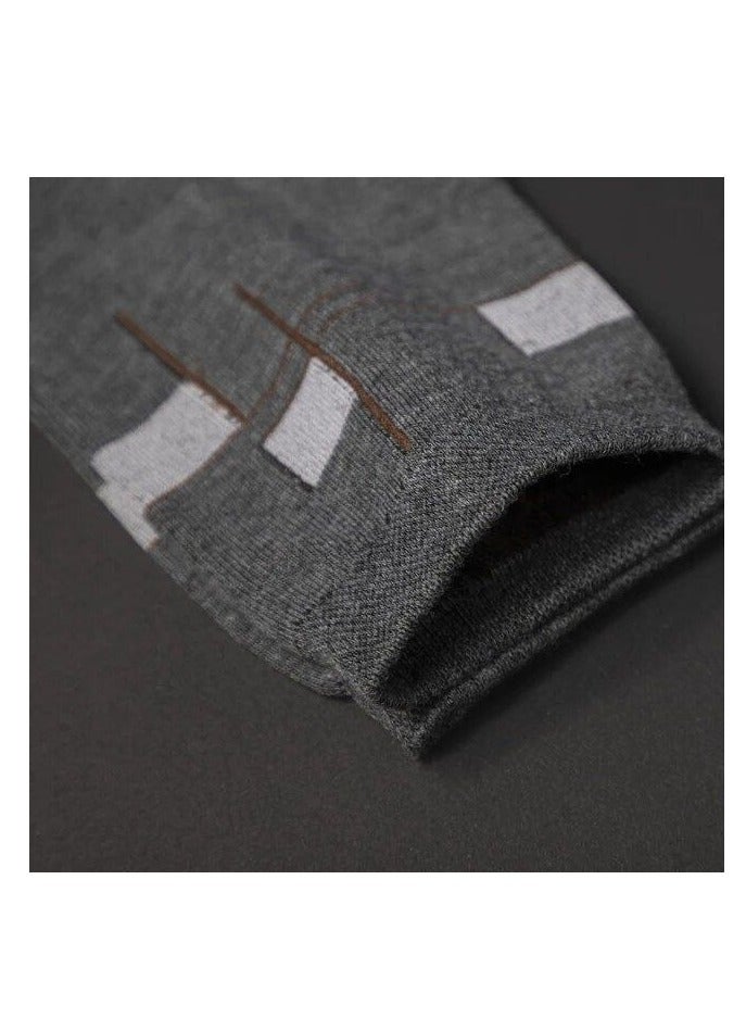 Unisex Crew Socks – 3 Pairs Cotton Blend Breathable Everyday Socks for Men & Women – Stylish Geometric Design  - Image 3