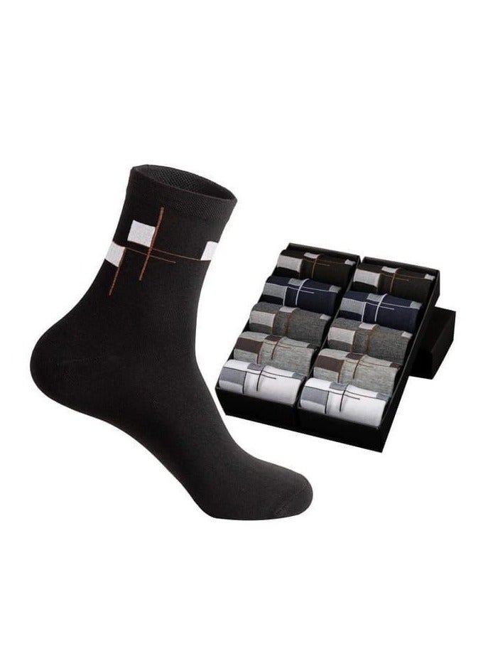 Unisex Crew Socks – 3 Pairs Cotton Blend Breathable Everyday Socks for Men & Women – Stylish Geometric Design  - Image 4