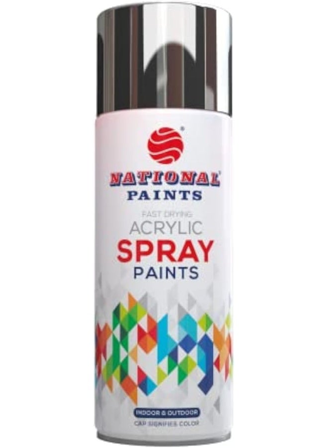 ناشونال بينتس طلاء بخاخ أكريليك سريع الجفاف - MIRROR CHROME SILVER 666 - Image 4