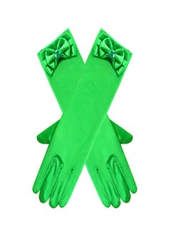 Loquat Girls' Spring and Autumn Long Gloves Green  - Image 1