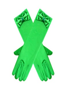 Loquat Girls' Spring and Autumn Long Gloves Green  - Image 2