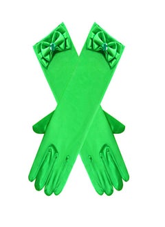 Loquat Girls' Spring and Autumn Long Gloves Green  - Image 3