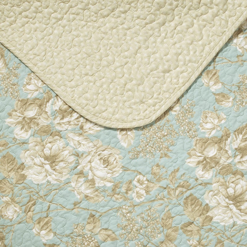 Laura Ashley Home - King Quilt Set, Cotton Reversible Bedding with Matching Shams, Bedroom Decor Ideal for All Seasons (Brompton Green, King) - Image 3