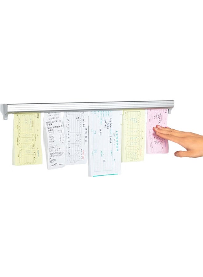 Deli 60Cm Clip Holder, Kitchen Menu Takeout Receipt Holder, No-Drill Insert Holder, Silver White, Tp106 - Image 1
