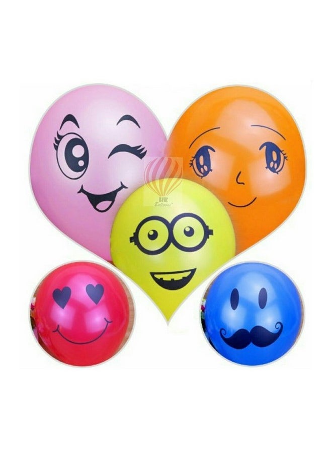 HK Balloons - Emoji Smiley Face Expression Rubber Balloons For Kids Birthday Decorations Return Gifts(Multicolor, Pack Of 30) - Image 1