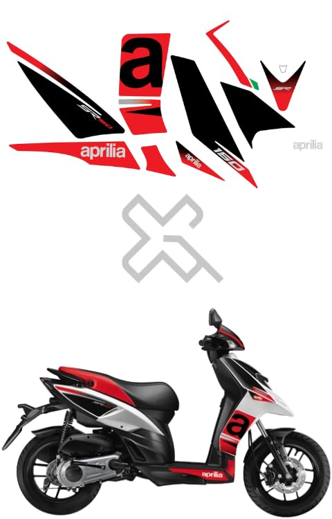 Grayfixx Full Body Sticker for Aprilia SR 150 | Printed in Premium High Gloss Vinyl, Water Proof, Precut Sticker, Pack of 1 for Both Side-Self-Adhesive - Image 1