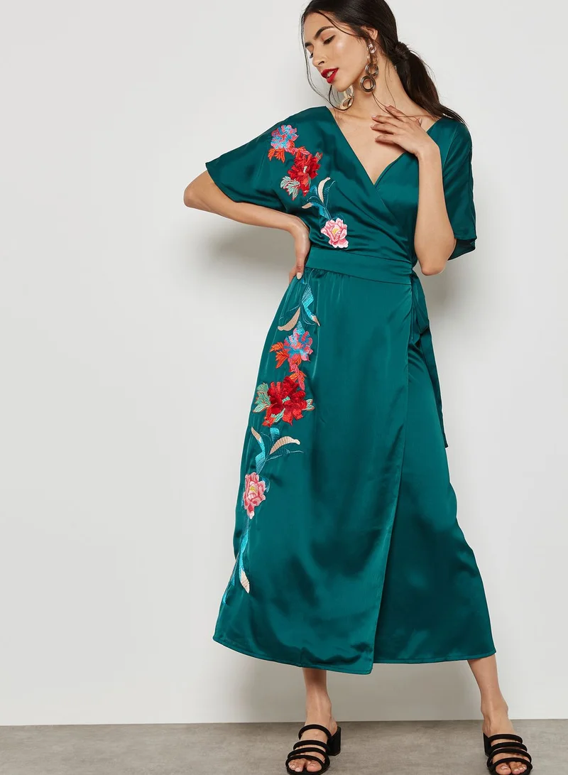 LOST INK Embroided Maxi Dress