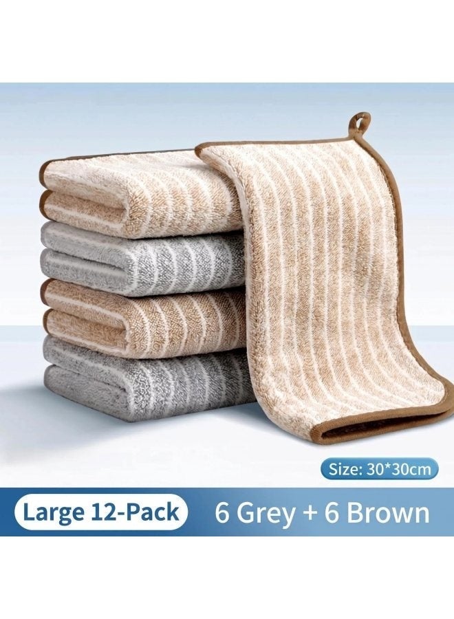 12 Pack Super Absorbent Dish Cloths – Quick Drying 12x12 Inch Kitchen Towels, Lightweight & Durable, Multi-Purpose Rags for Washing Dishes, Wiping Tables & Home Use - Image 1