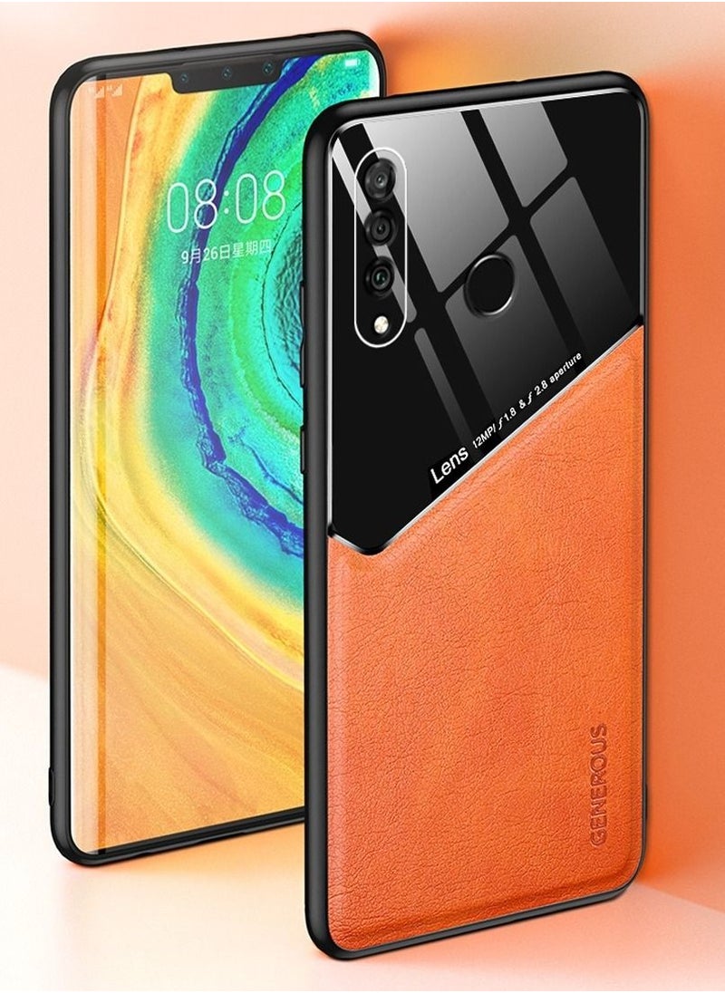 Generic - Case Leather Texture Car Magnetic Phone Cover For Huawei P30 Lite _Green - Image 1
