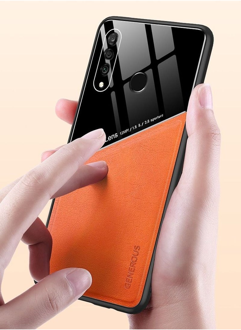 Generic - Case Leather Texture Car Magnetic Phone Cover For Huawei P30 Lite _Green - Image 1