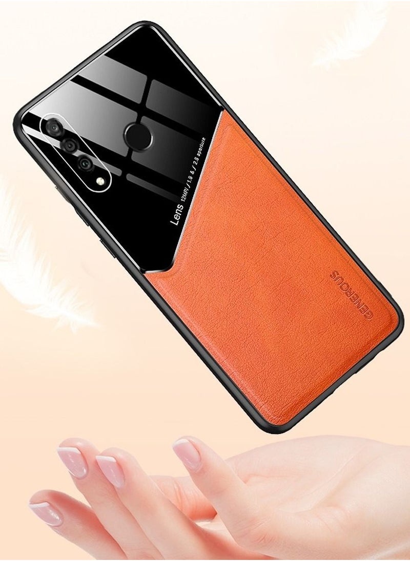 Generic - Case Leather Texture Car Magnetic Phone Cover For Huawei P30 Lite _Green - Image 1