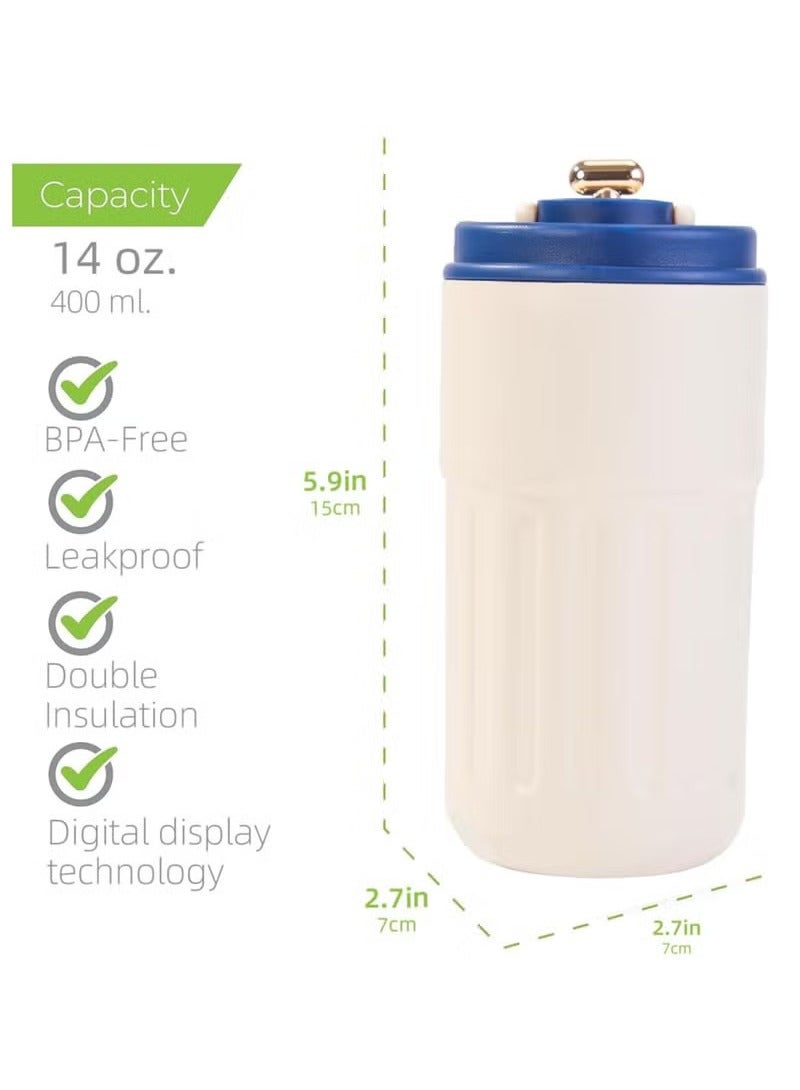 Arabest Coffee Mug, Insulated Travel Coffee Mug with Temperature Display, 316 Stainless Steel Vacuum Coffee Cup, Double Wall Leak-Proof Thermos Vacuum Tumbler, Smart Purple - Image 4