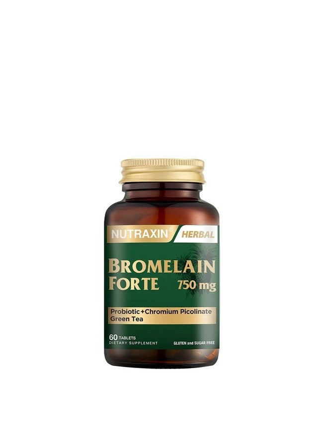 NUTRAXIN نوتراكسين بروميلين فورت - 2400 GDU/g بروميلين مع مستخلص الشاي الأخضر، الكروم والبروبيوتيك - 60 قرص - دعم هضمي وعملي - مكمل غذائي - Image 4