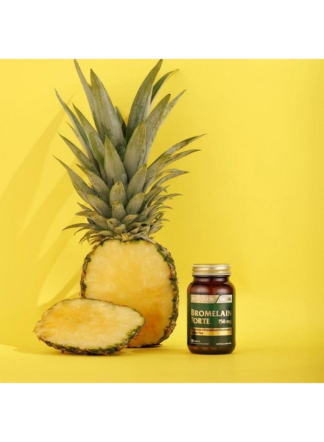 NUTRAXIN نوتراكسين بروميلين فورت - 2400 GDU/g بروميلين مع مستخلص الشاي الأخضر، الكروم والبروبيوتيك - 60 قرص - دعم هضمي وعملي - مكمل غذائي - Image 3