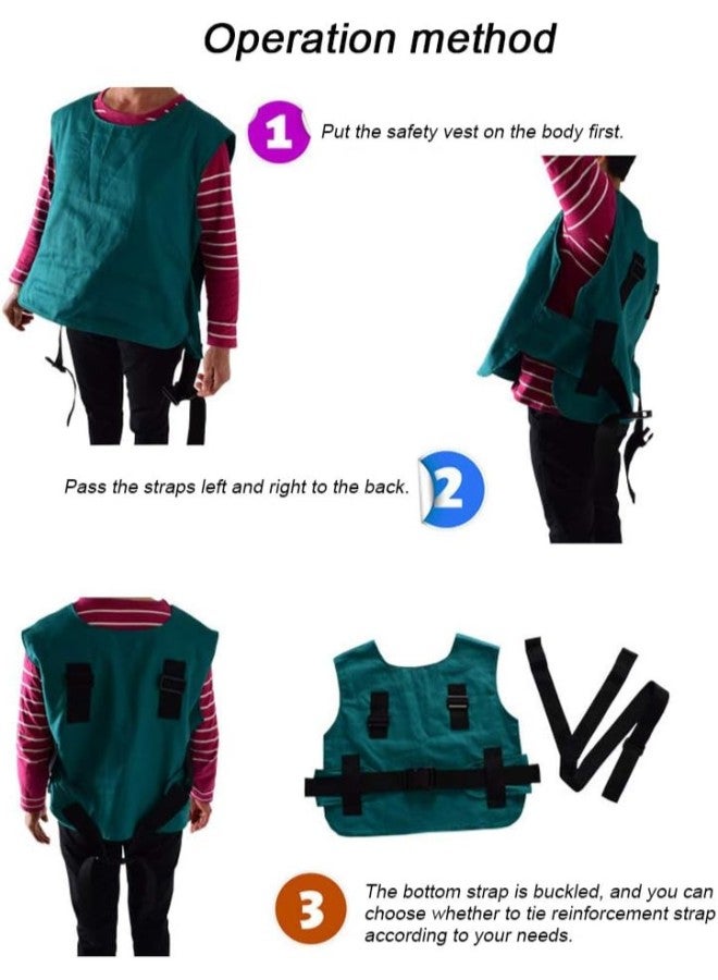 klarako Wheelchair Vest Restraint, Wheelchair Anti‑Falling Waistcoat Adjustable Wheelchair Seatbelt Chair Restraints for Elderly Seat Belt - Image 3