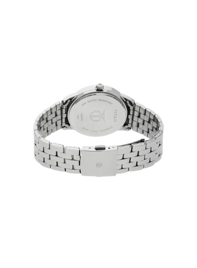 تيتان ساعة يد رجالية من الستانلس ستيل دائرية بعقارب - Image 4