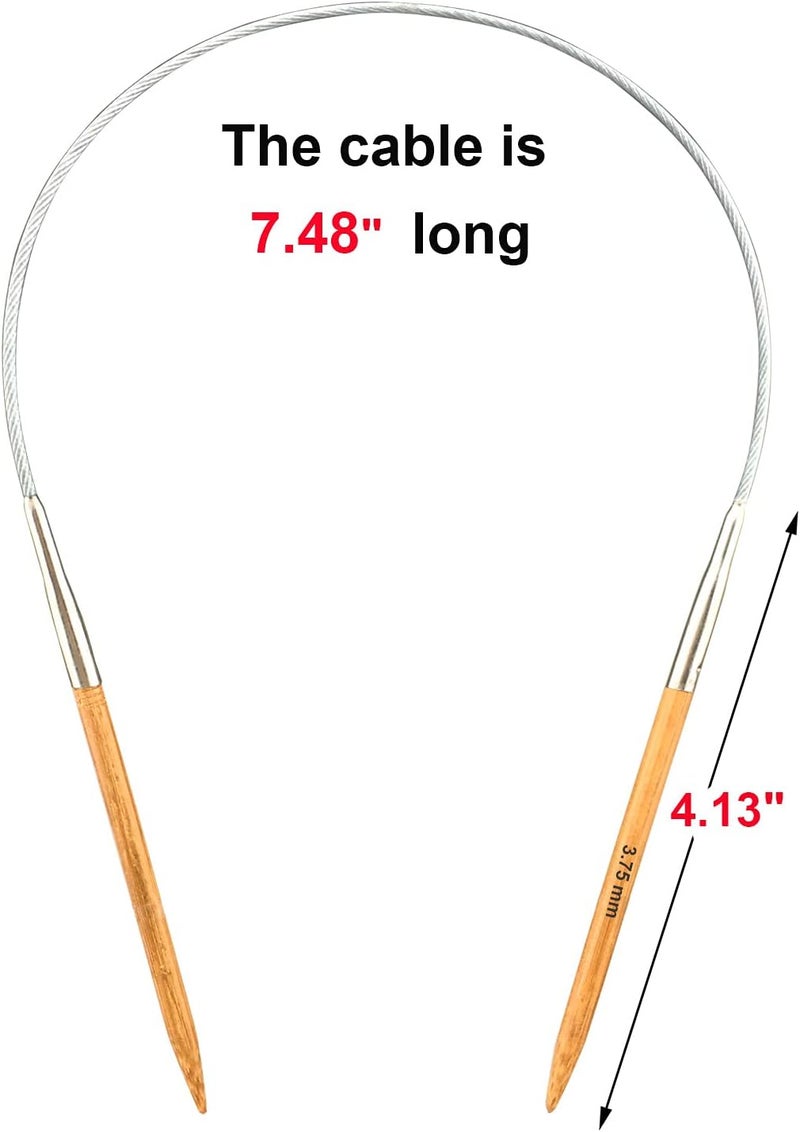 Mdoker Bamboo Circular Knitting Needle Size 5 16 Inch Circular Knitting Needles for Handmade Knitting DIY and Any Weaven Yarn Projects(US Size 5,3.75mm) - Image 2