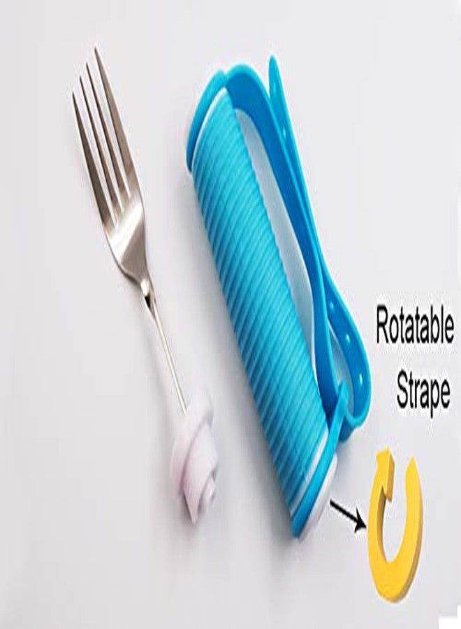 DOPHO Flexible Stainless Steel Spoon and Fork Set with Adjustable Strap 360 Degree Rotated Eating AIDS Utensils for Disabled Patient Elder Arthritis People Handicapped (fork+spoon) - Image 5