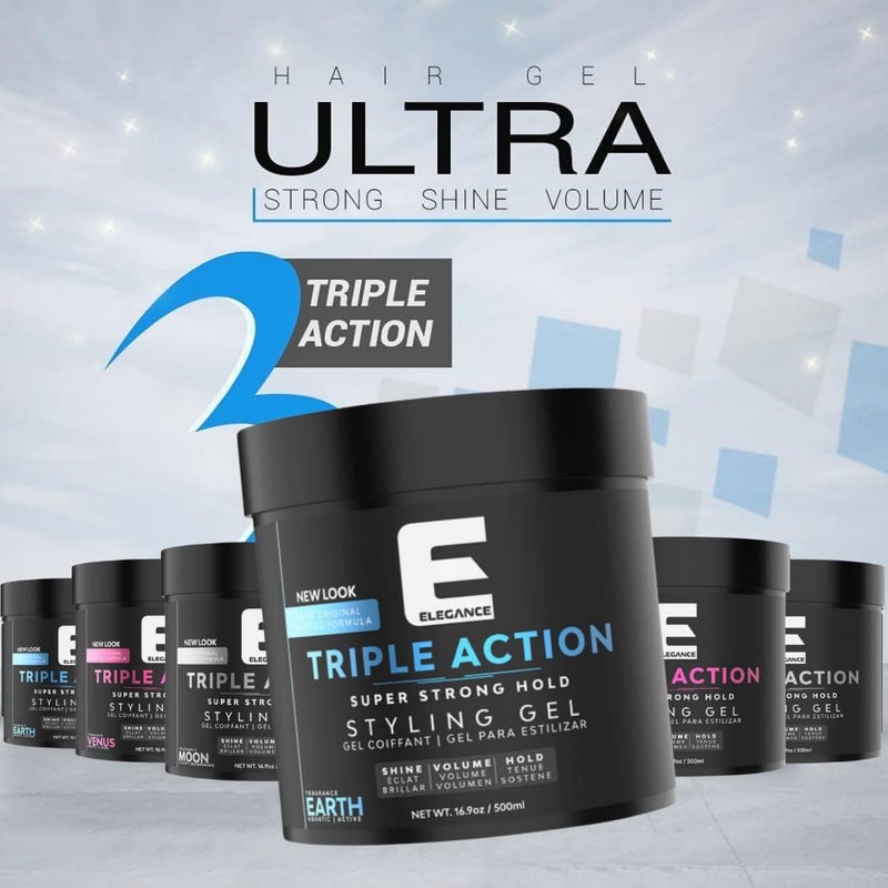 E Elegance Moon Fragrance Triple Action Hair Gel for Men And Women - Super Strong Hold, Extreme Volume, And Long Lasting Shine - Flake Free And Refreshing Fragrance - All Hair Types, 16.9 oz - Image 4