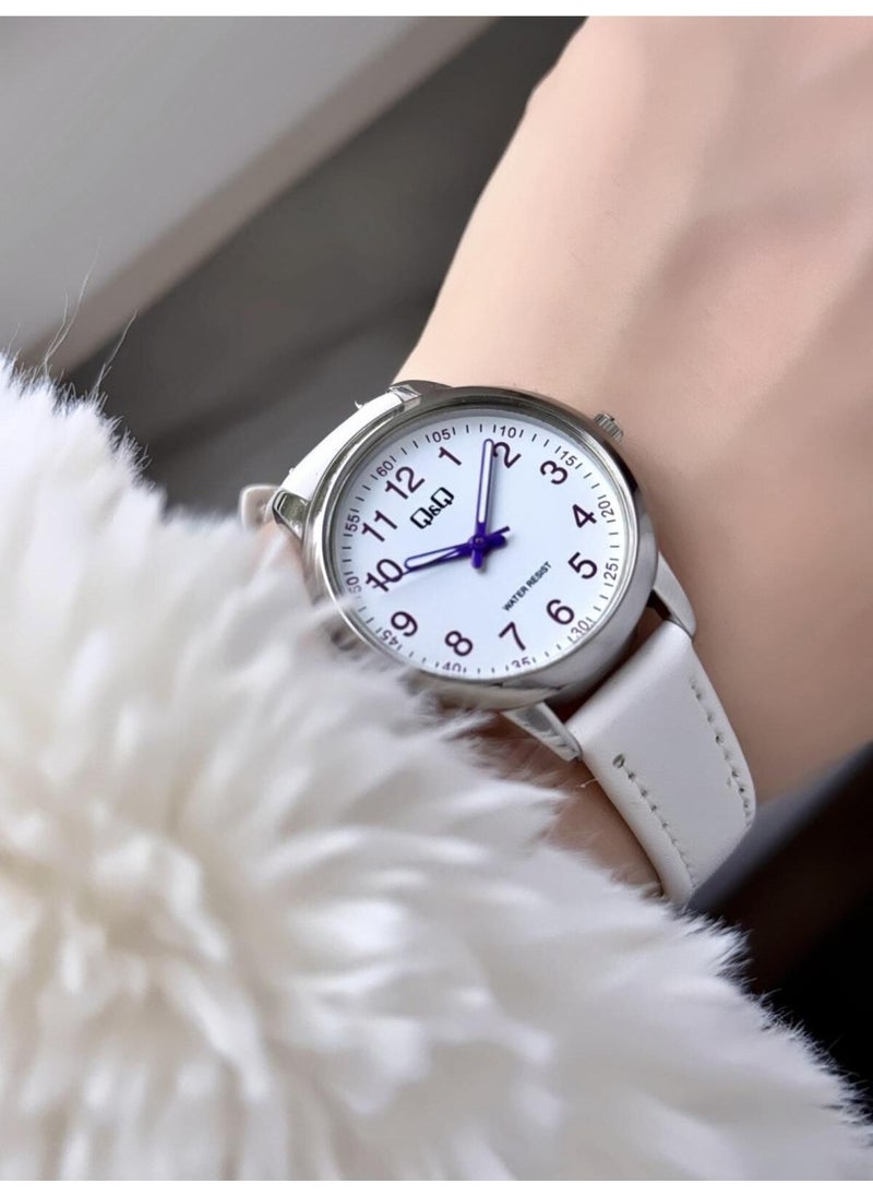 Q&Q Minimal Elegant Thin Case Numeral Women's Leather Band Wristwatch  - Image 1