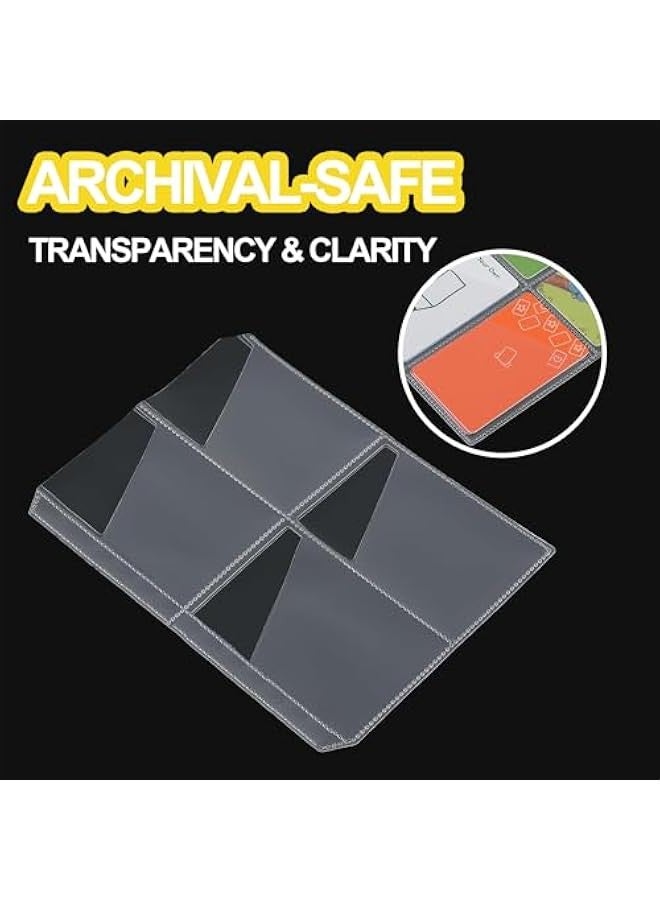 10 Pack 80 Pockets Card Sleeves for Yoto Card Case,4 Pockets Top Loading Sheets for 2 Rings Card Case,Card Sleeves for Audio Cards/Musical Card/Audiobook Cards (Only for yoto Cards)  - Image 3