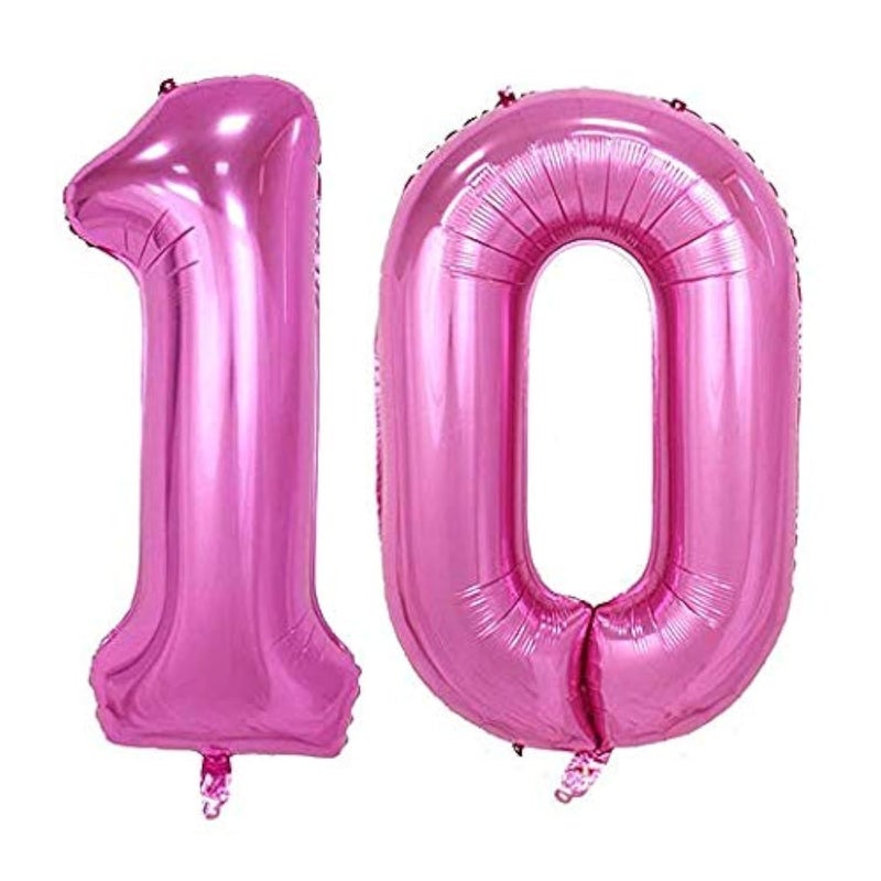Tellpet Pink Number 10 Balloon 40 Inch - Image 2