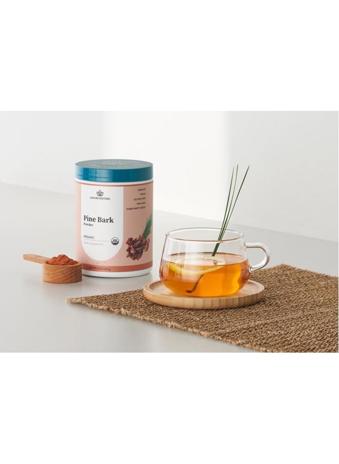 Nature Restore - USDA Certified Organic Pine Bark Extract Powder, 8 ounces/226 Grams, Standardized to 95 Percent Proanthocyanidins, Vegan, Gluten Free, Non GMO - Image 1