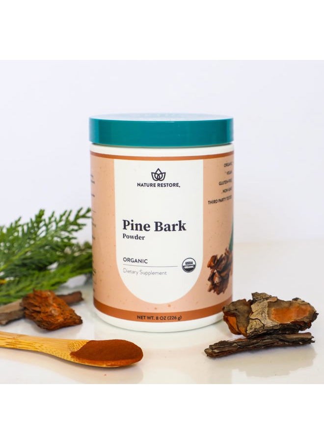 Nature Restore - USDA Certified Organic Pine Bark Extract Powder, 8 ounces/226 Grams, Standardized to 95 Percent Proanthocyanidins, Vegan, Gluten Free, Non GMO - Image 1