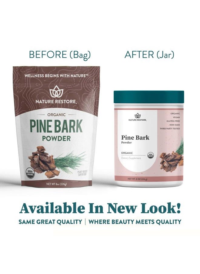 Nature Restore - USDA Certified Organic Pine Bark Extract Powder, 8 ounces/226 Grams, Standardized to 95 Percent Proanthocyanidins, Vegan, Gluten Free, Non GMO - Image 1