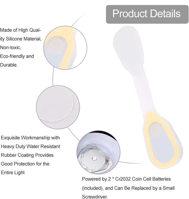 klarako Clip LED Flashlight, Magnetic LED Safe Night Light Portable Hands Silicone Clothing Clip Emergency Lamp for Outdoor Running Walking Jogging Sports (yellow) - Image 3