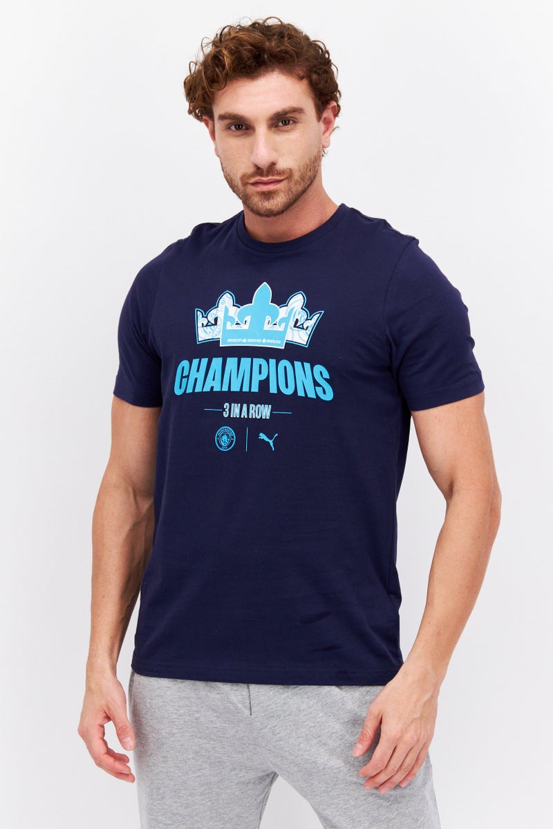 PUMA Men Sports Fit Short Sleeves Outdoor T-Shirt, Navy - Image 1