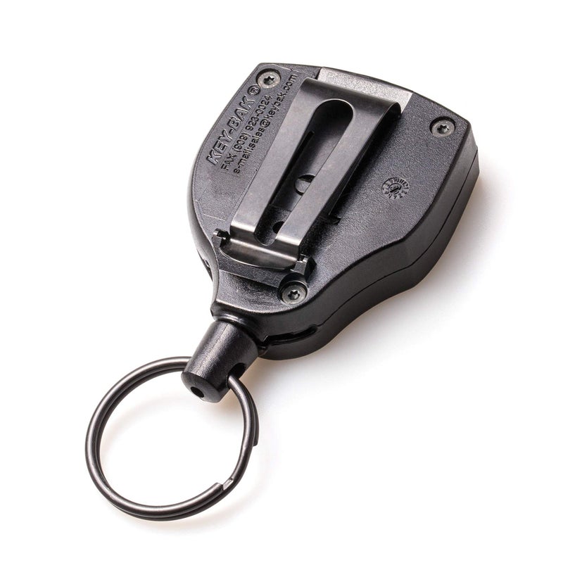 KEY-BAK SUPER48 HD 8oz. Locking Retractable Keychain, 48" Stainless Steel Cable, Black Polycarbonate Case, Steel Belt Clip, Oversized Split Ring - Image 2