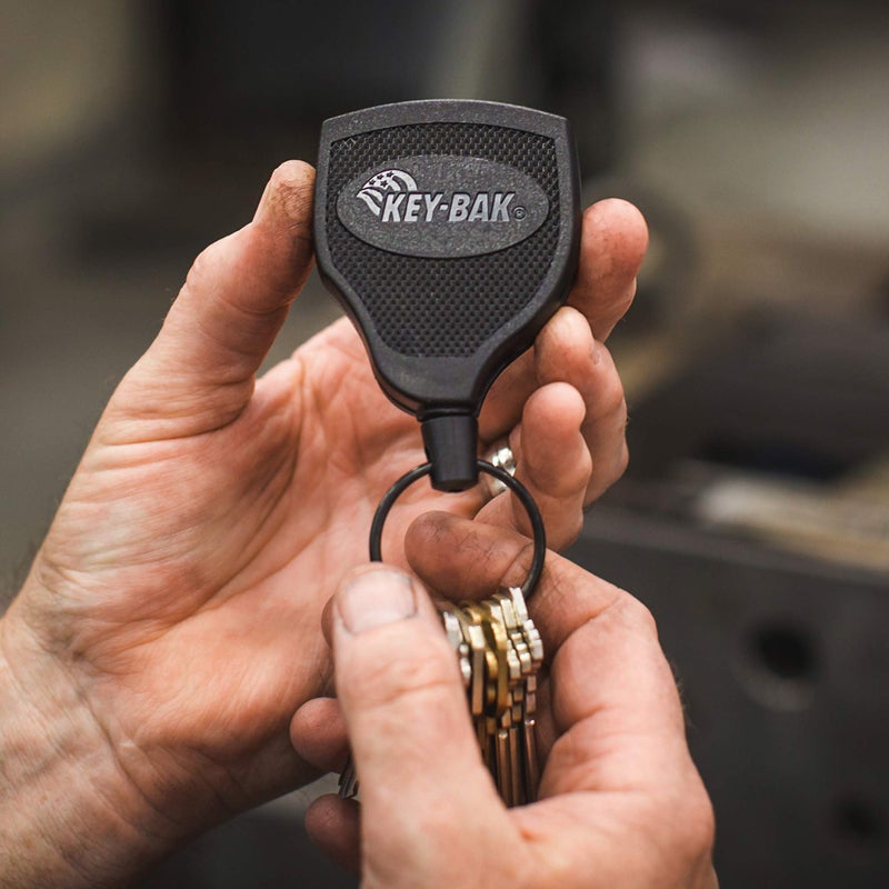 KEY-BAK SUPER48 HD 8oz. Locking Retractable Keychain, 48" Stainless Steel Cable, Black Polycarbonate Case, Steel Belt Clip, Oversized Split Ring - Image 4