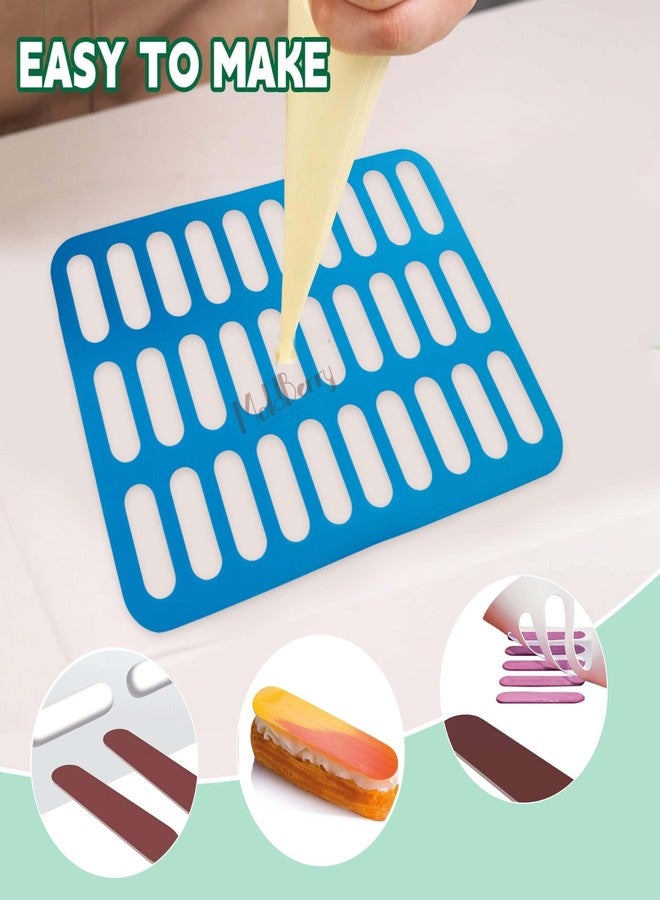 MoldBerry Silicone Chablon Oval Eclair Mold – Large Rectangle Shape Chocolate Stencil Mat for Garnishing, Dessert Decoration, Professional Baking Tray Sheet – 39.8 x 30 cm (Mlticolour) - Image 4