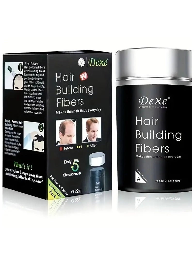 Dexe Keratin Hair Building Fibers  Thickening Powder For Women And Men  Hair Care And Wig Extension Fiber Dart brown - Image 1