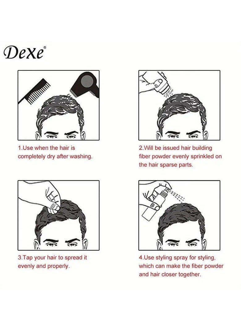Dexe Keratin Hair Building Fibers  Thickening Powder For Women And Men  Hair Care And Wig Extension Fiber Dart brown - Image 5