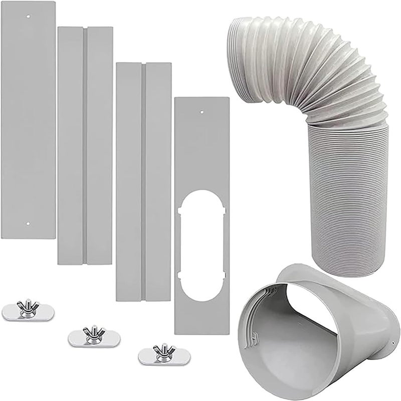 GOZFLVT Portable Air Conditioner Windows Vent Kit with 59 Exhaust Hose Window Seal Kit for Portable Air Conditioner Adjustable Sliding Window Kit Plate for AC Unit Suitable for 5915 CM AC