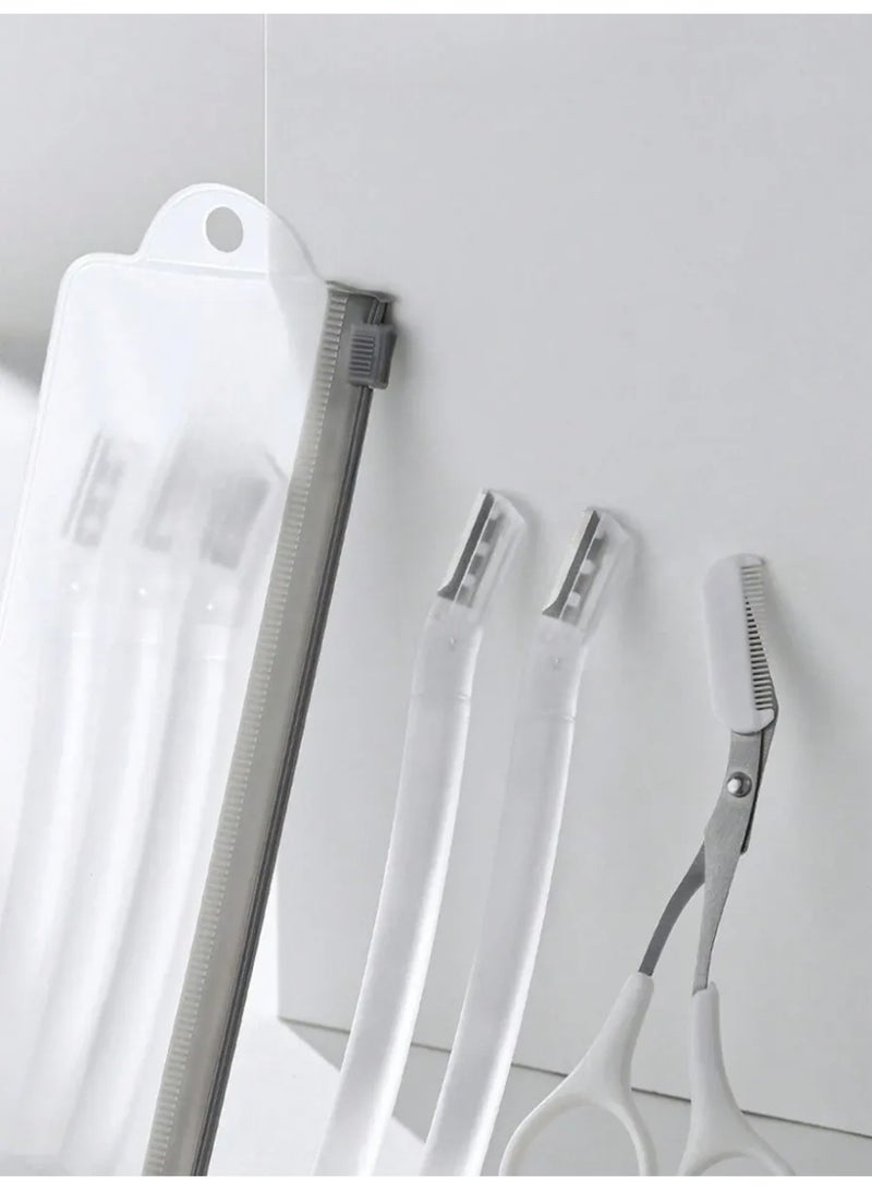 إيزي لايف مجموعة حلاقة الحواجب من 3 قطع للنساء، أدوات تشذيب محمولة باللون الأبيض للمبتدئين، أداة لطيفة لإزالة شعر الوجه والحواجب والزغب الخفيف - Image 3