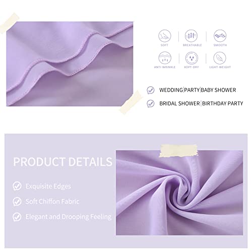 SoarDream Light Purple 27 x 120 inches Long Soft Table Runner for Wedding Chiffon Table Runners Rectange and Round Table Decorations for Birthday Parties - Image 5
